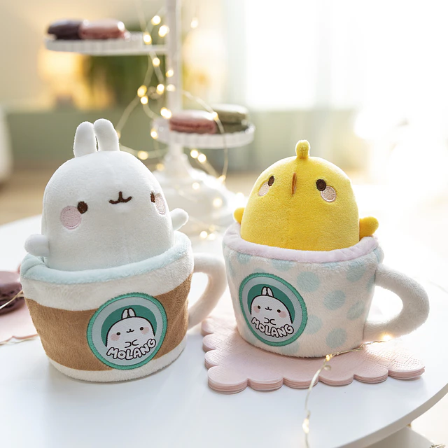 MOLANG COPO DE CAFÉ |Peluche Molang em caneca,14X9cm