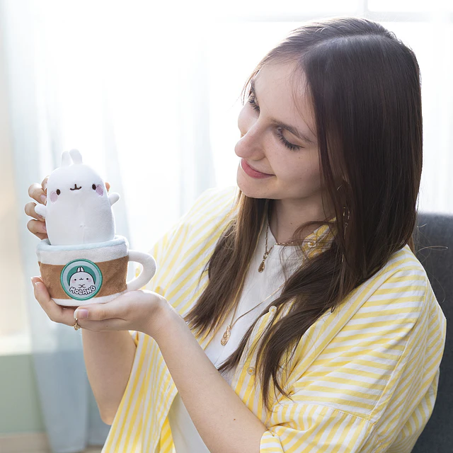 MOLANG COPO DE CAFÉ |Peluche Molang em caneca,14X9cm