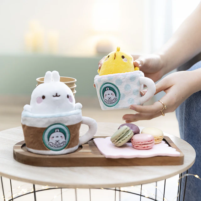 MOLANG COPO DE CAFÉ |Peluche Piu-Piu em caneca,14X9cm