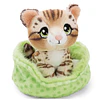 Little Paws | Gato-de-bengala em cesto verde, 12cm