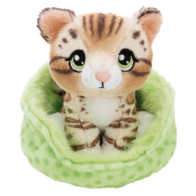 Little Paws | Gato-de-bengala em cesto verde, 12cm