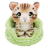 Little Paws | Gato-de-bengala em cesto verde, 12cm