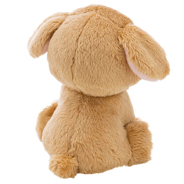 Little Paws | Cão bege em cesto rosa, 12cm