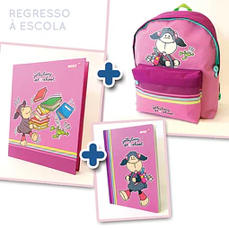 Conjunto: Mochila (15002) + Caderno A4 (15164) + Capa de argolas A4 (15151)