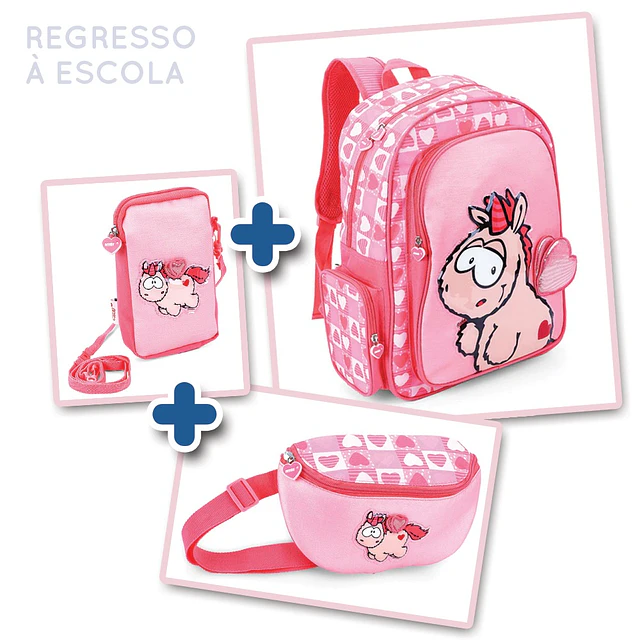Conjunto: Mochila (17687) + Porta telemóvel (17703) + Bolsa de cintura (17694)