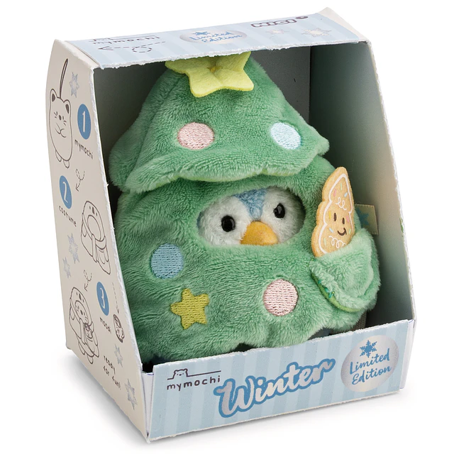 Mymochi Winter | Pinguim Waddle, c/ fato de árvore de Natal