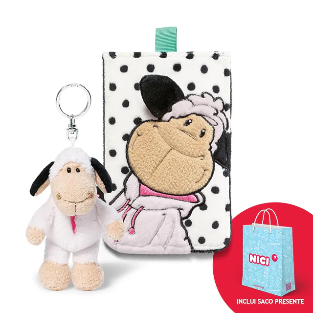 Conjunto : Porta-Telemóvel Jolly Tessa  + Porta-Chaves Jolly Tessa+ Saco de papel pequeno