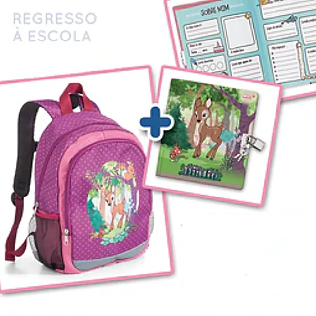 Regresso à Escola_ Pack 22 (Mochila Magical Forest  + Diário Magical Forest )🟢