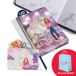 Conjunto: Porta-moedas Soulmates + Bloco de notas Soulmates  + saco de papel médio 