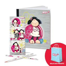 Conjunto: Conjunto de 10 lápis de cor, Jolly Lynn  + Bloco de notas 17x15cm + Saco de Papel pequeno 