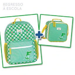 Regresso à Escola_ Pack 9 (Mochila Crocodilo + Lancheira Crocodilo )