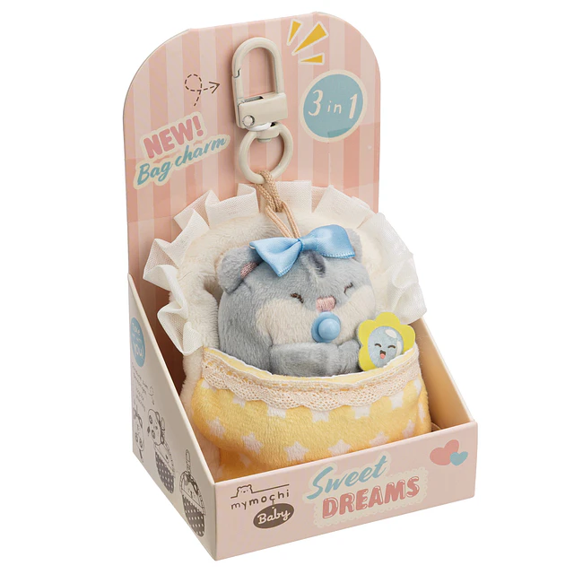 Mymochi | Hamster Chai,c/chocalho e mosquetão em caixa
