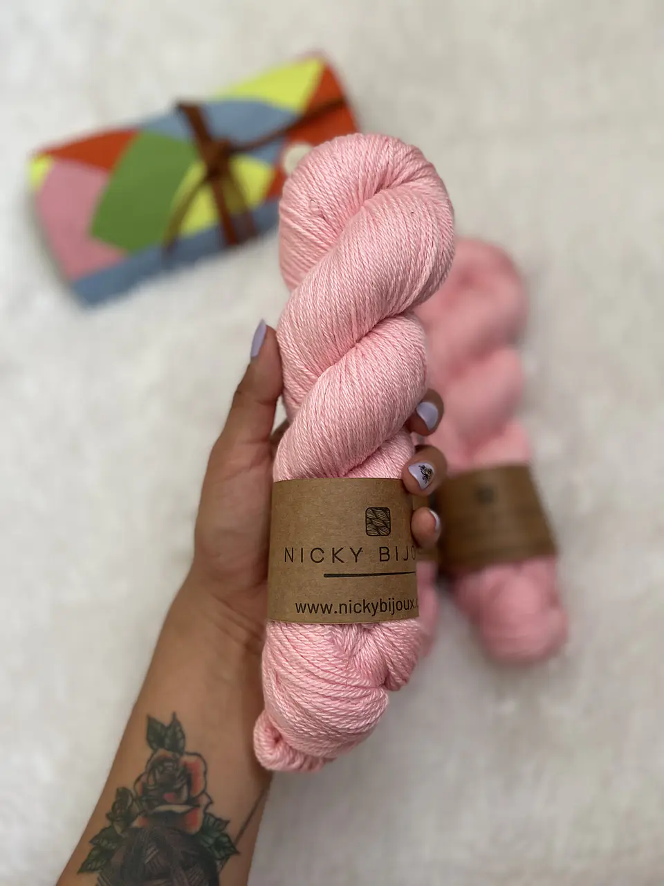 Merino Seda Fingering - Rosa 1 1
