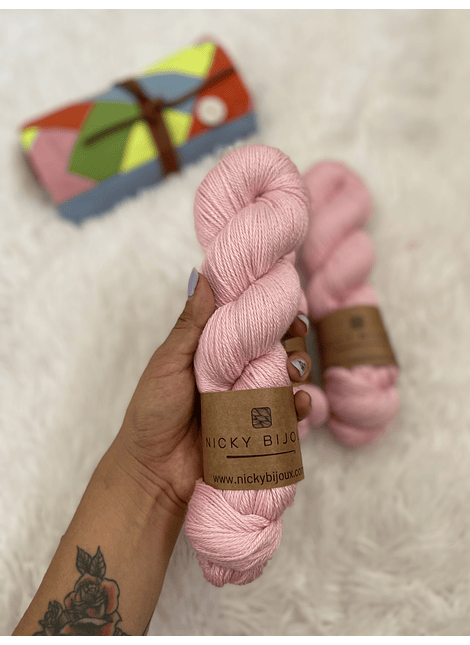 Merino Seda Fingering - Rosa 3