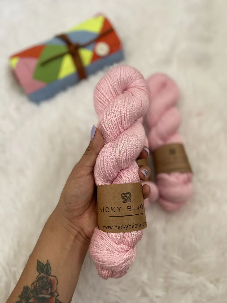 Merino Seda Fingering - Rosa 3 1