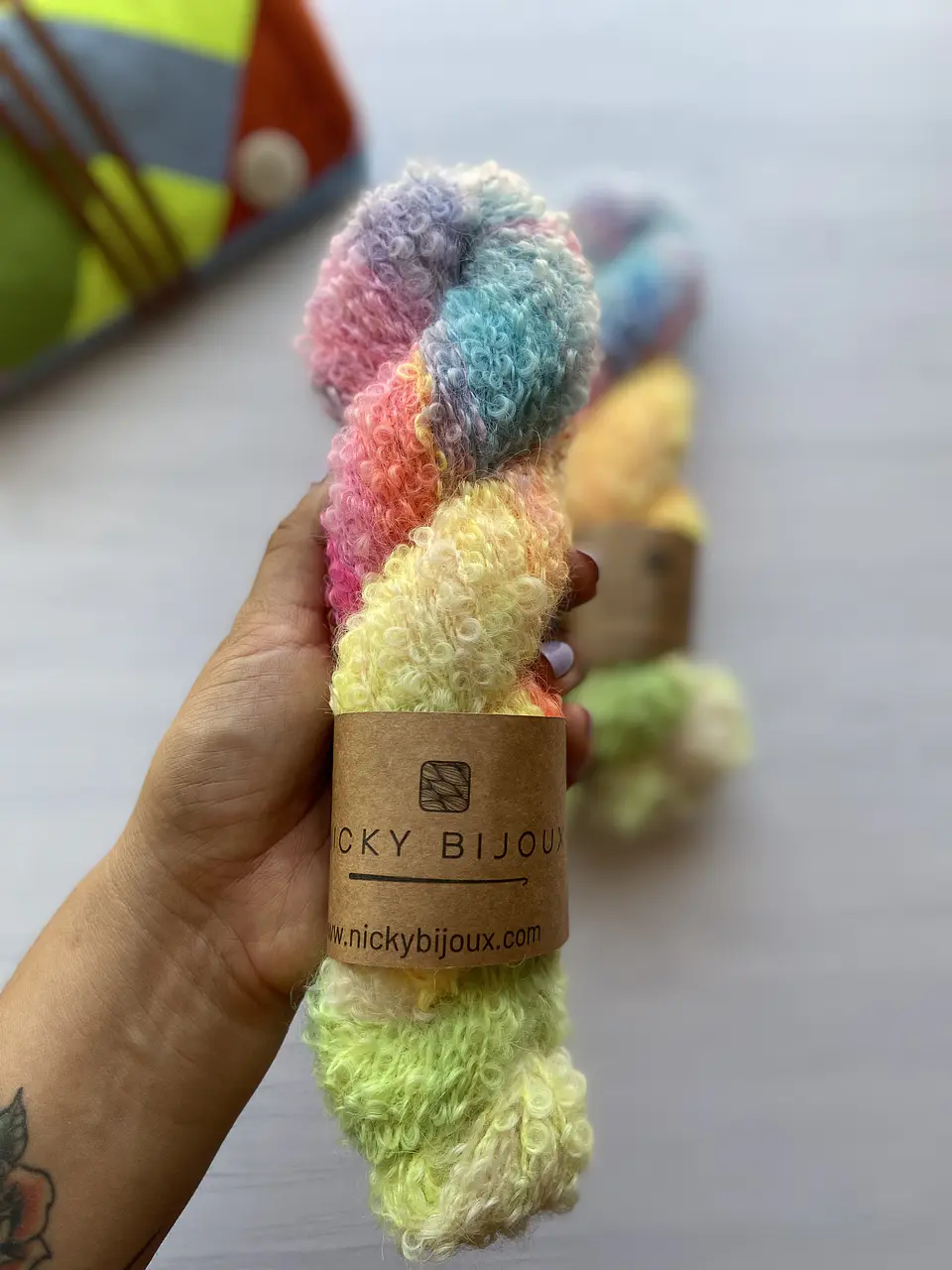 Merino Boucle Alpaca Suri - Rainbow 2 1