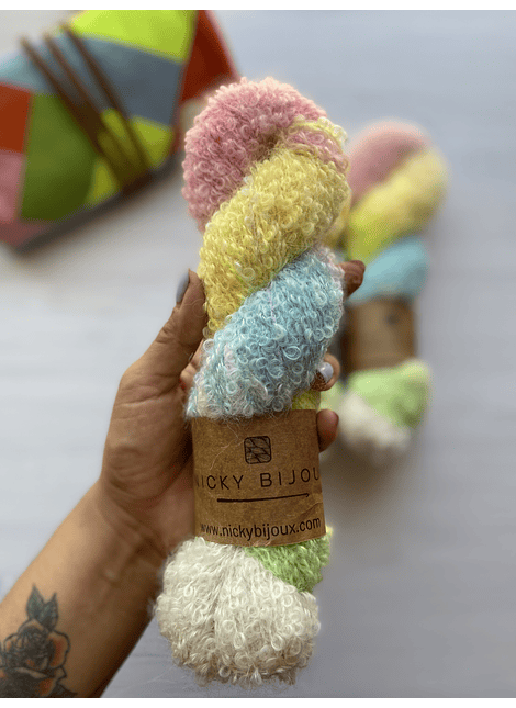 Merino Boucle Alpaca Suri - Rainbow Soft