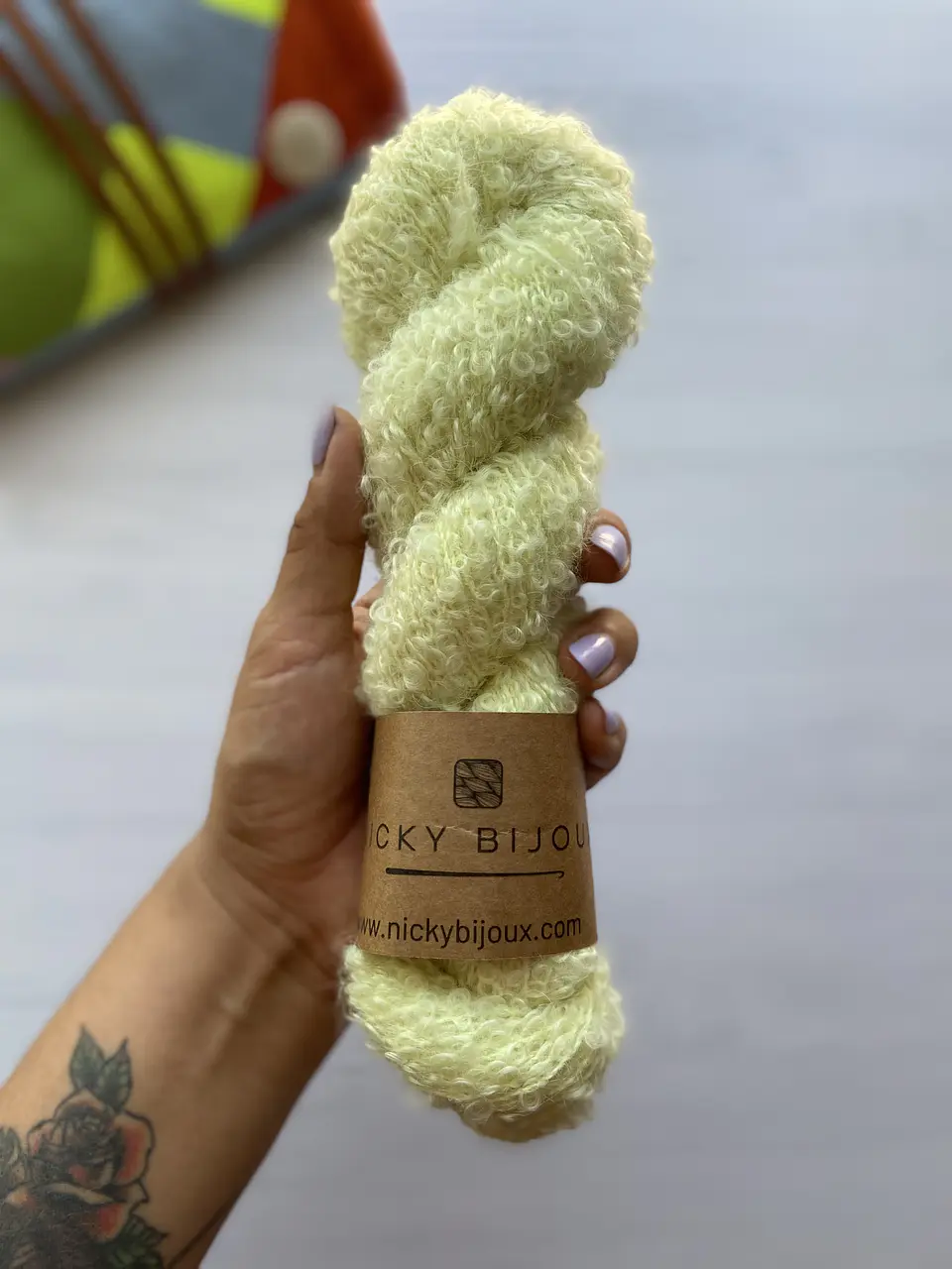 Merino Boucle Alpaca Suri - Amarillento 1