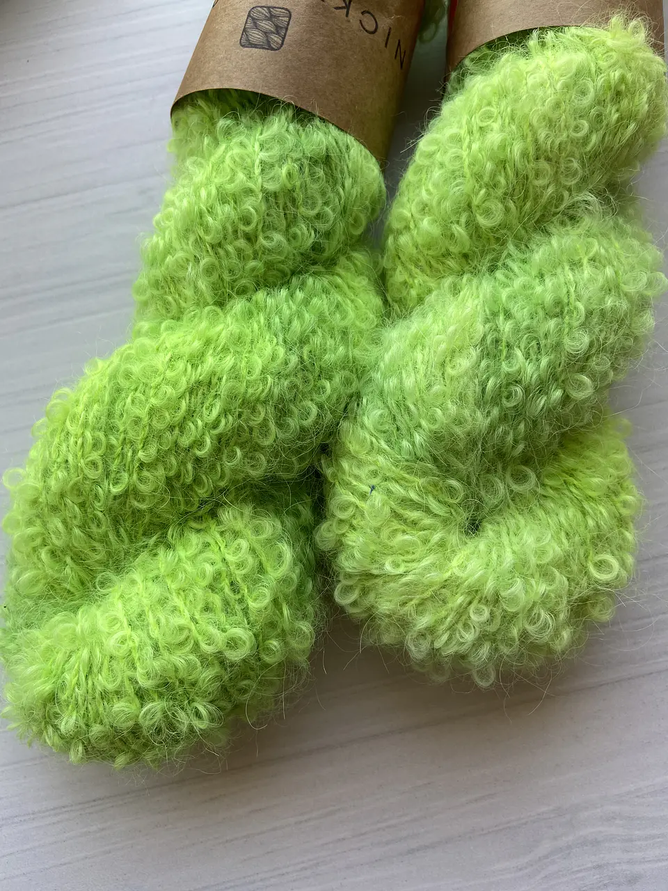 Merino Boucle Alpaca Suri - Verde Manzana 3