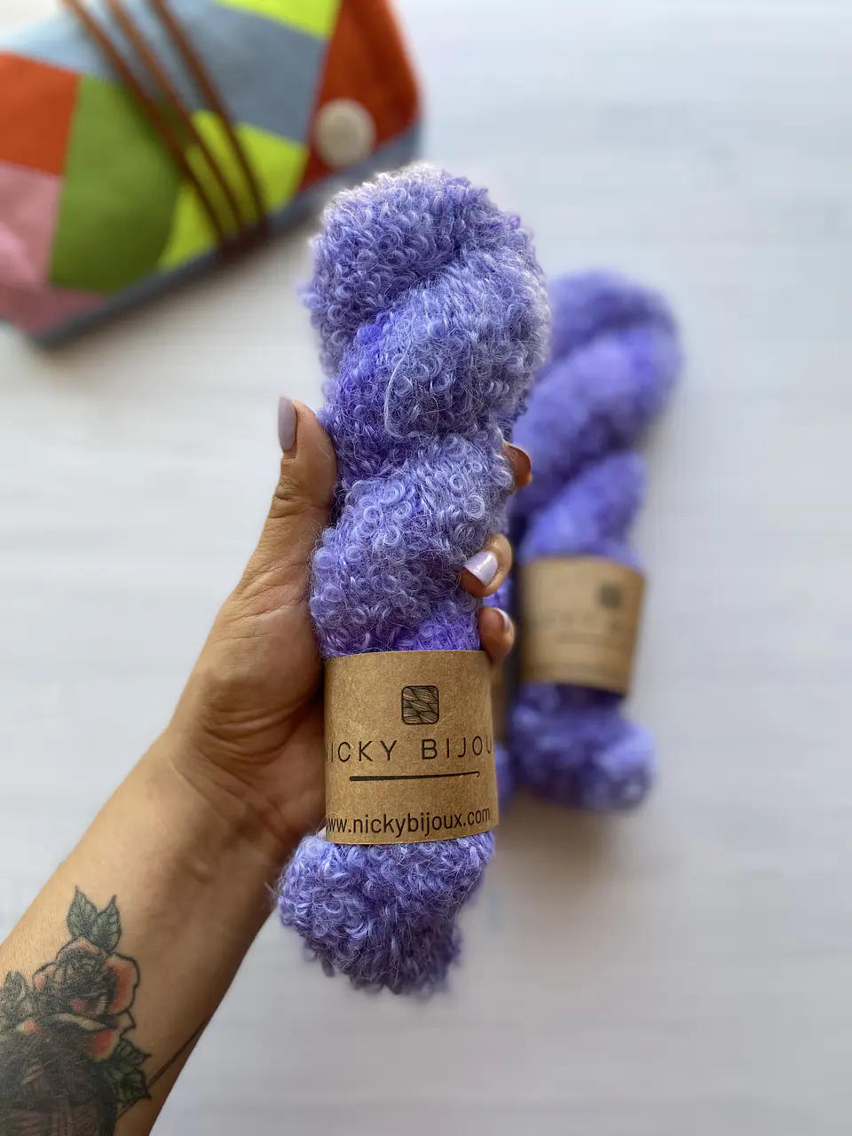 Merino Boucle Alpaca Suri - Violeta 1