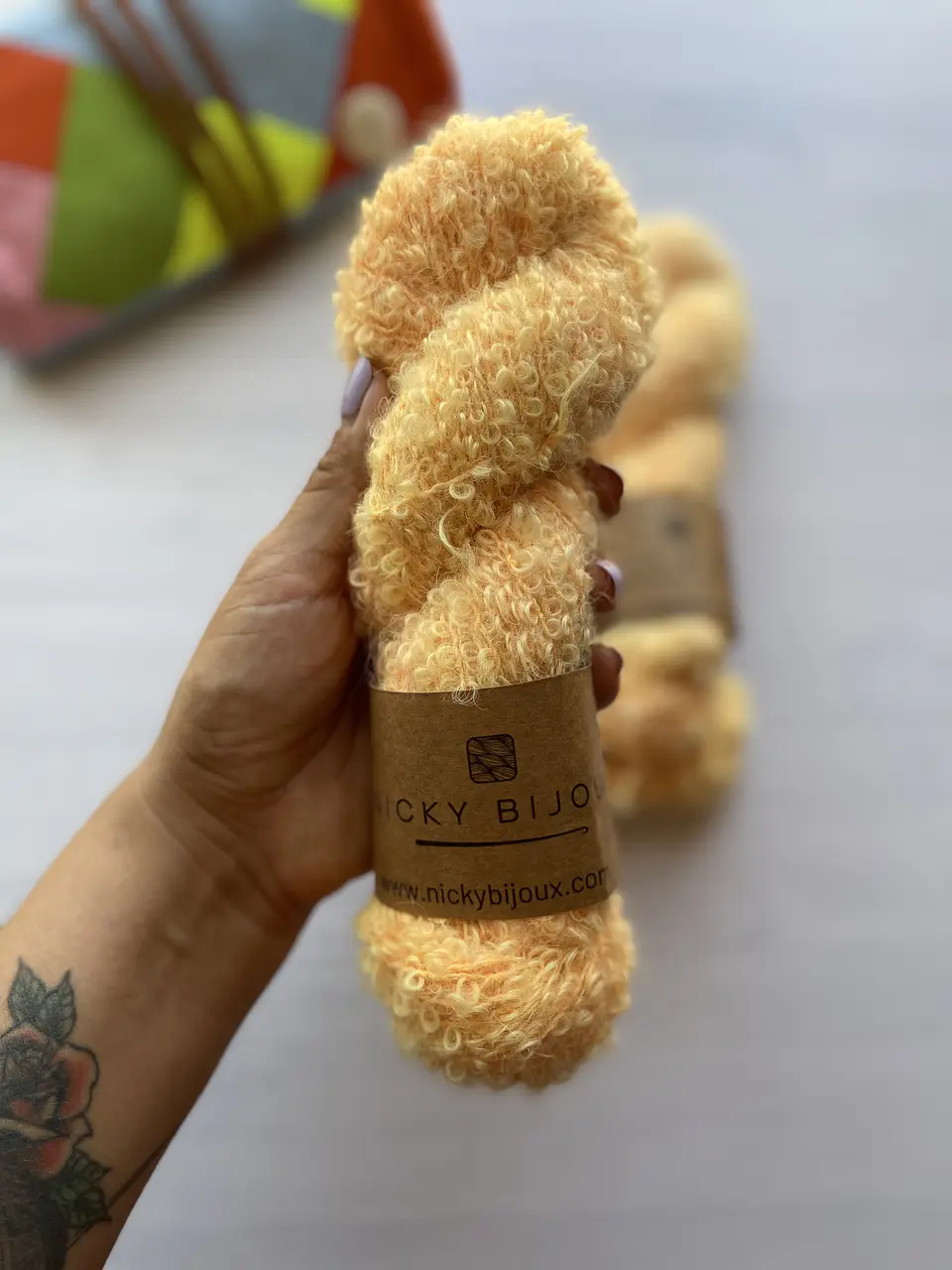 Merino Boucle Alpaca Suri - Melocotón 1