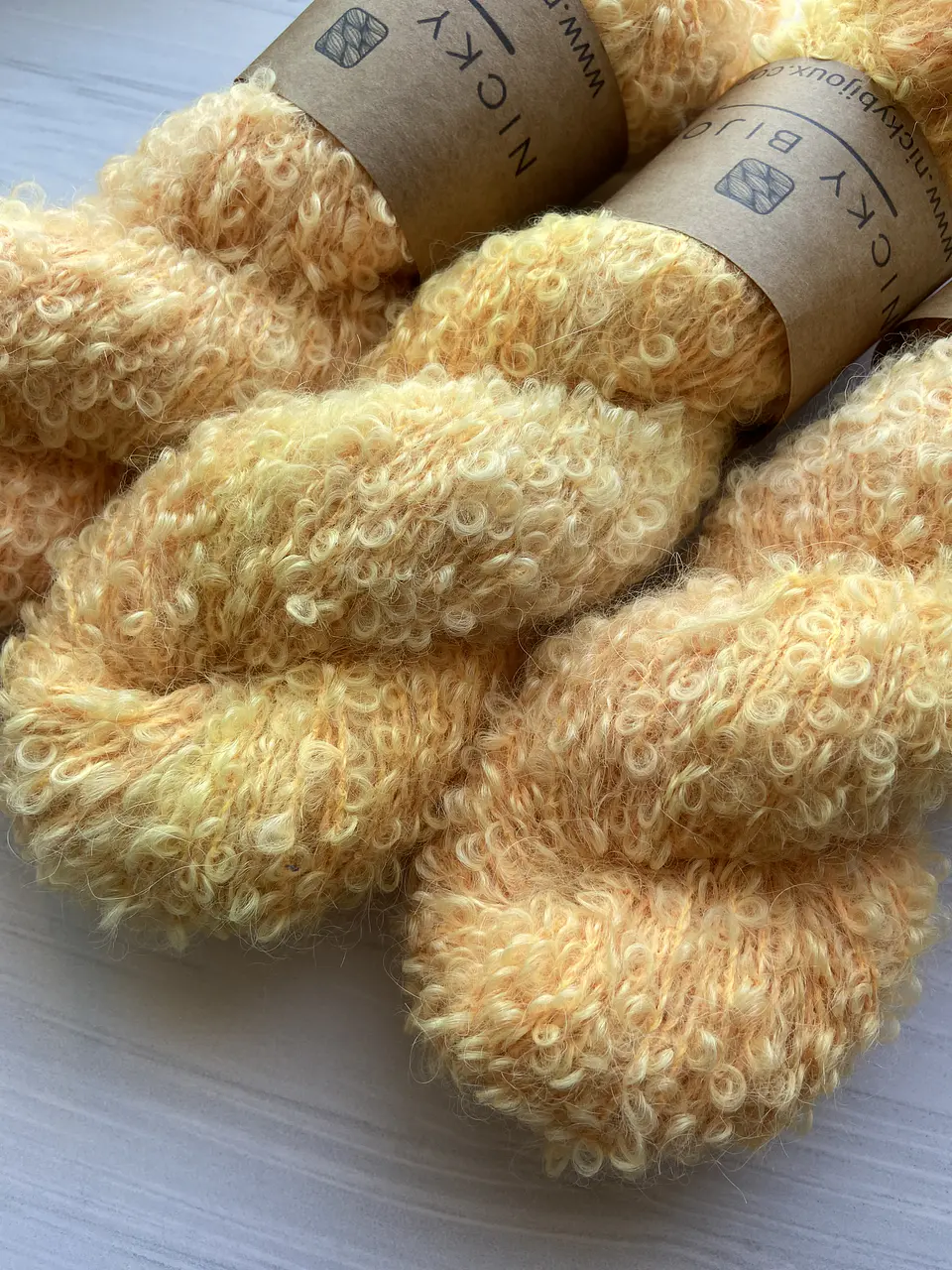Merino Boucle Alpaca Suri - Melocotón 3