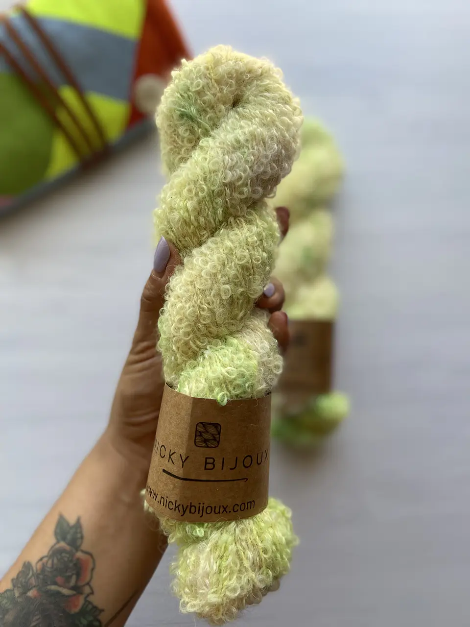 Merino Boucle Alpaca Suri - Green Soft  1