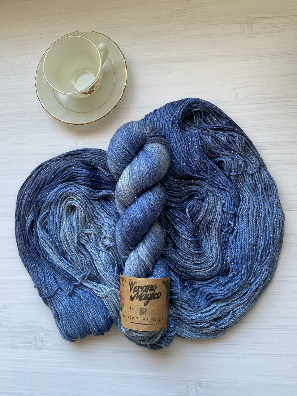 Merino Glitter Bronce - Azul Piedra 2