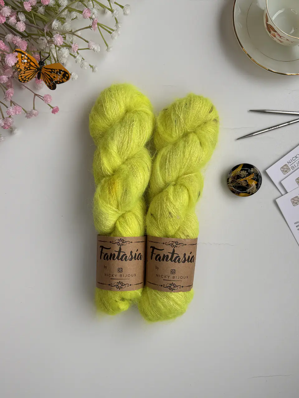 Mohair Glitter Tweed - Amarillo Flúor  1