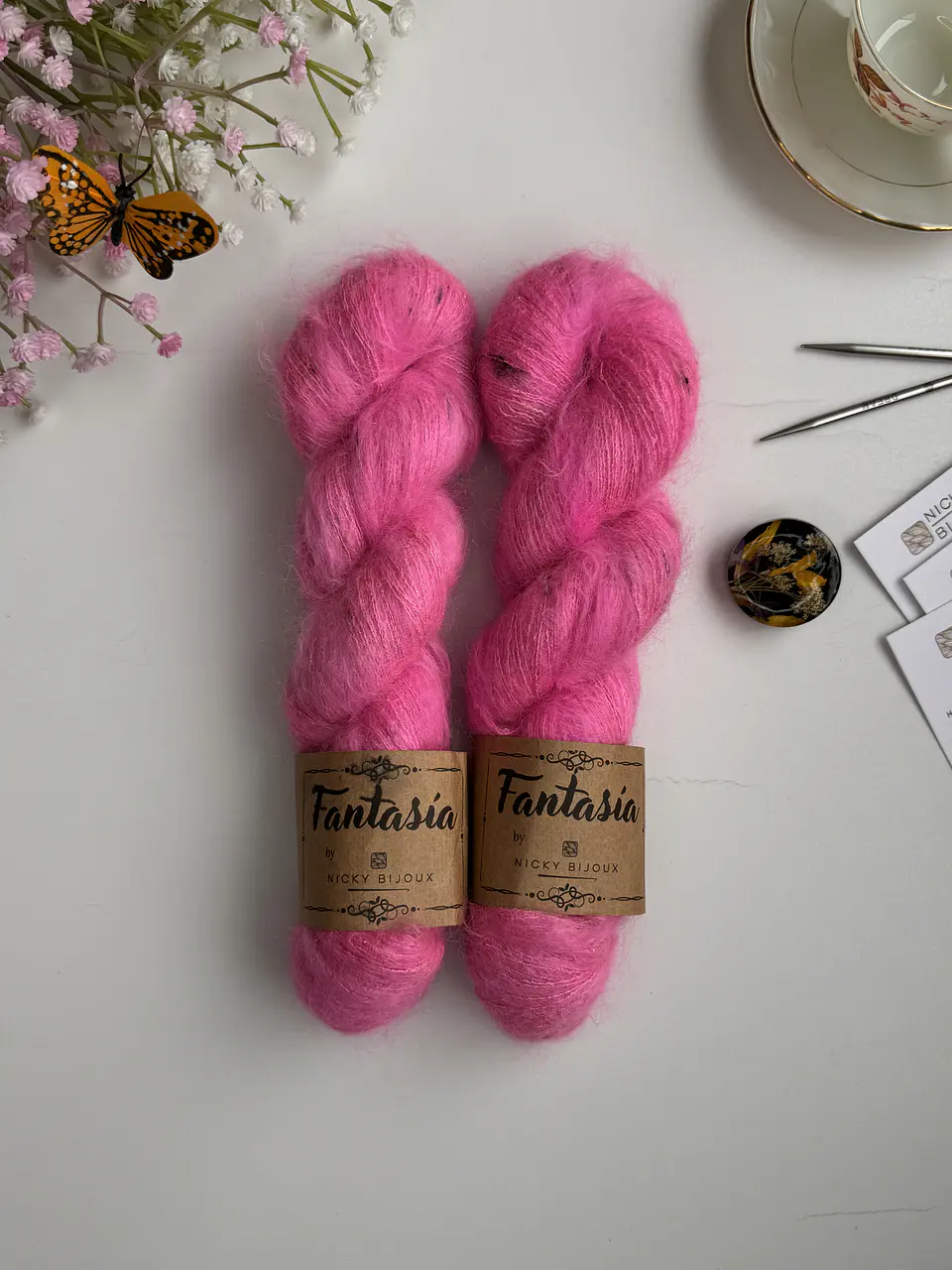 Mohair Glitter Tweed - Barbie Flúor  1