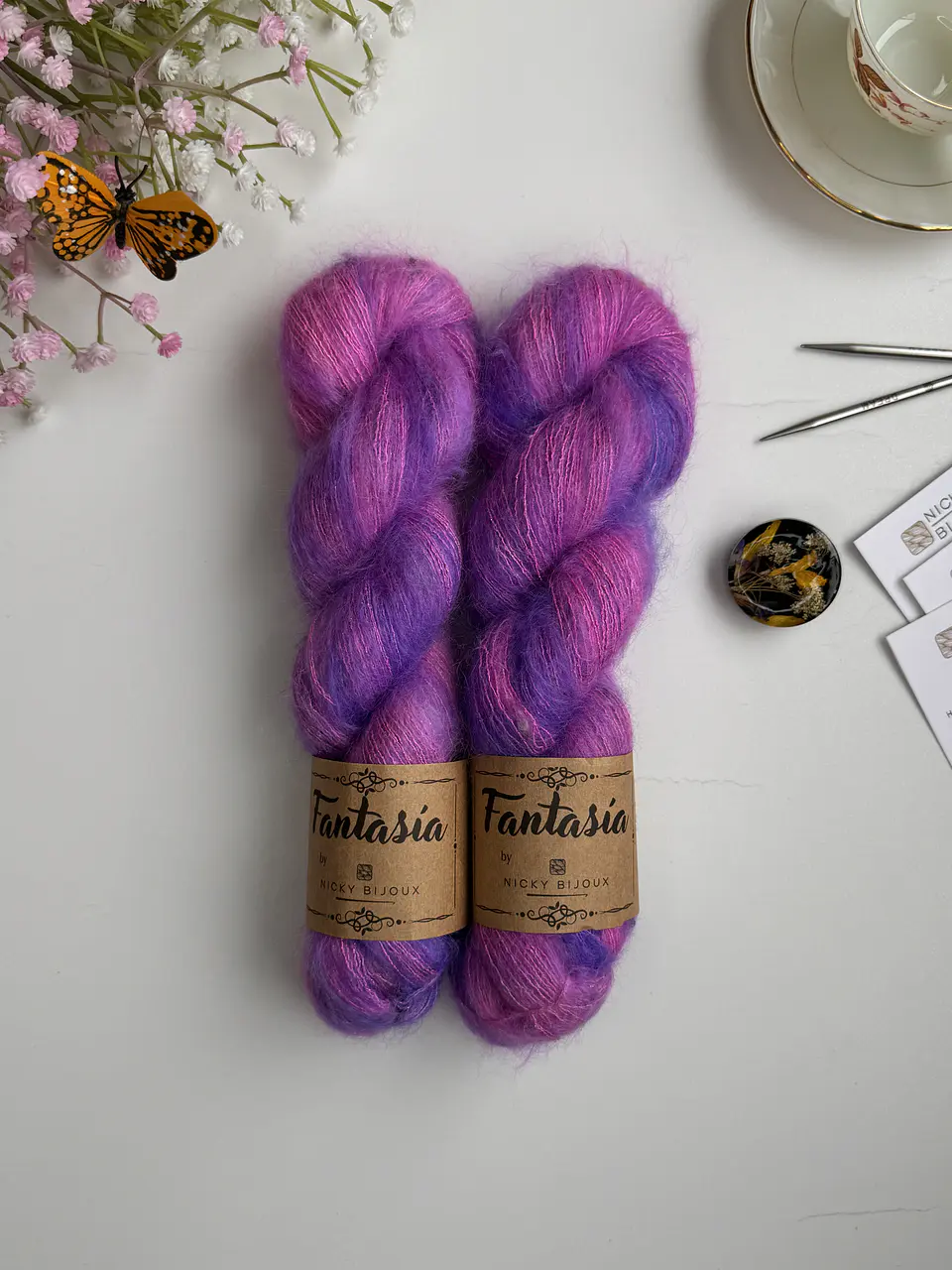 Mohair Glitter Tweed - Púrpura Flúor  1