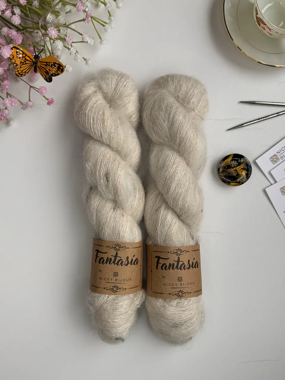 Mohair Glitter Tweed - Natural 1