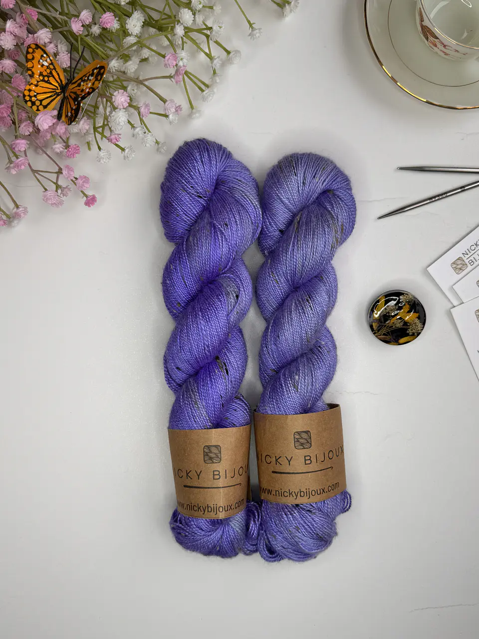 Merino Seda Tweed Fingering - Violeta 1
