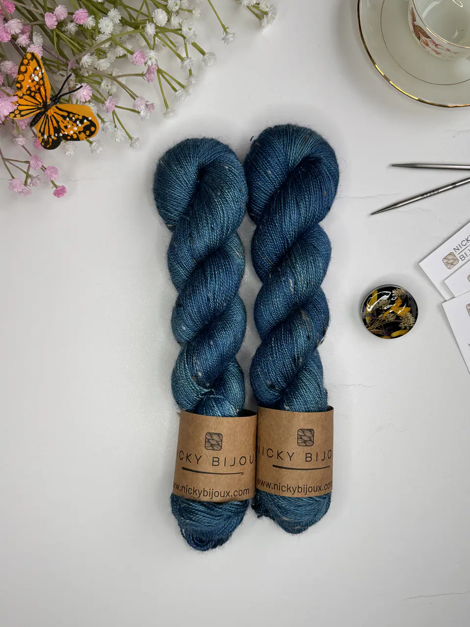 Merino Seda Tweed Fingering -Petróleo  1