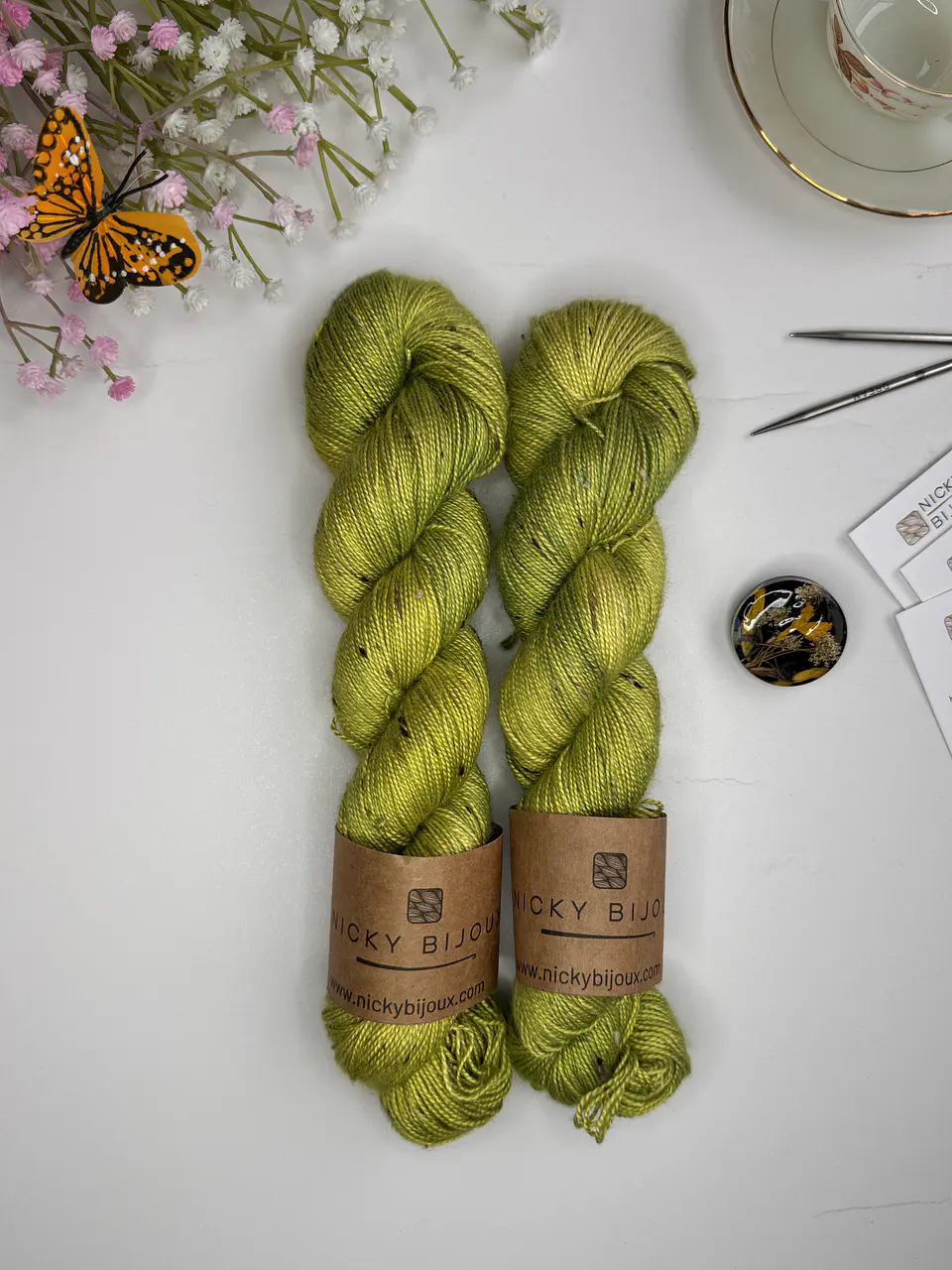 Merino Seda Tweed Fingering - Olivo 1