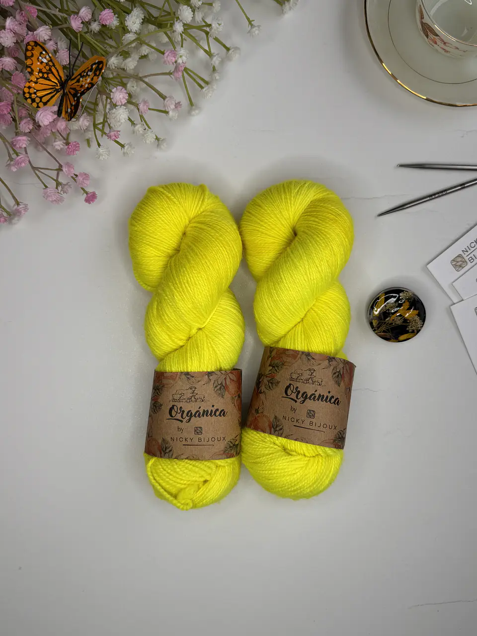 Merino Pura 100% Fingering - Amarillo Flúor  1
