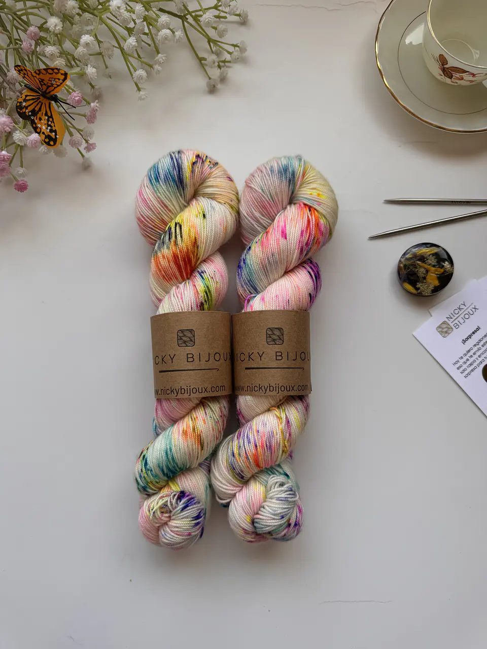 Merino Bijoux Fingering - Confetti Flúor  1