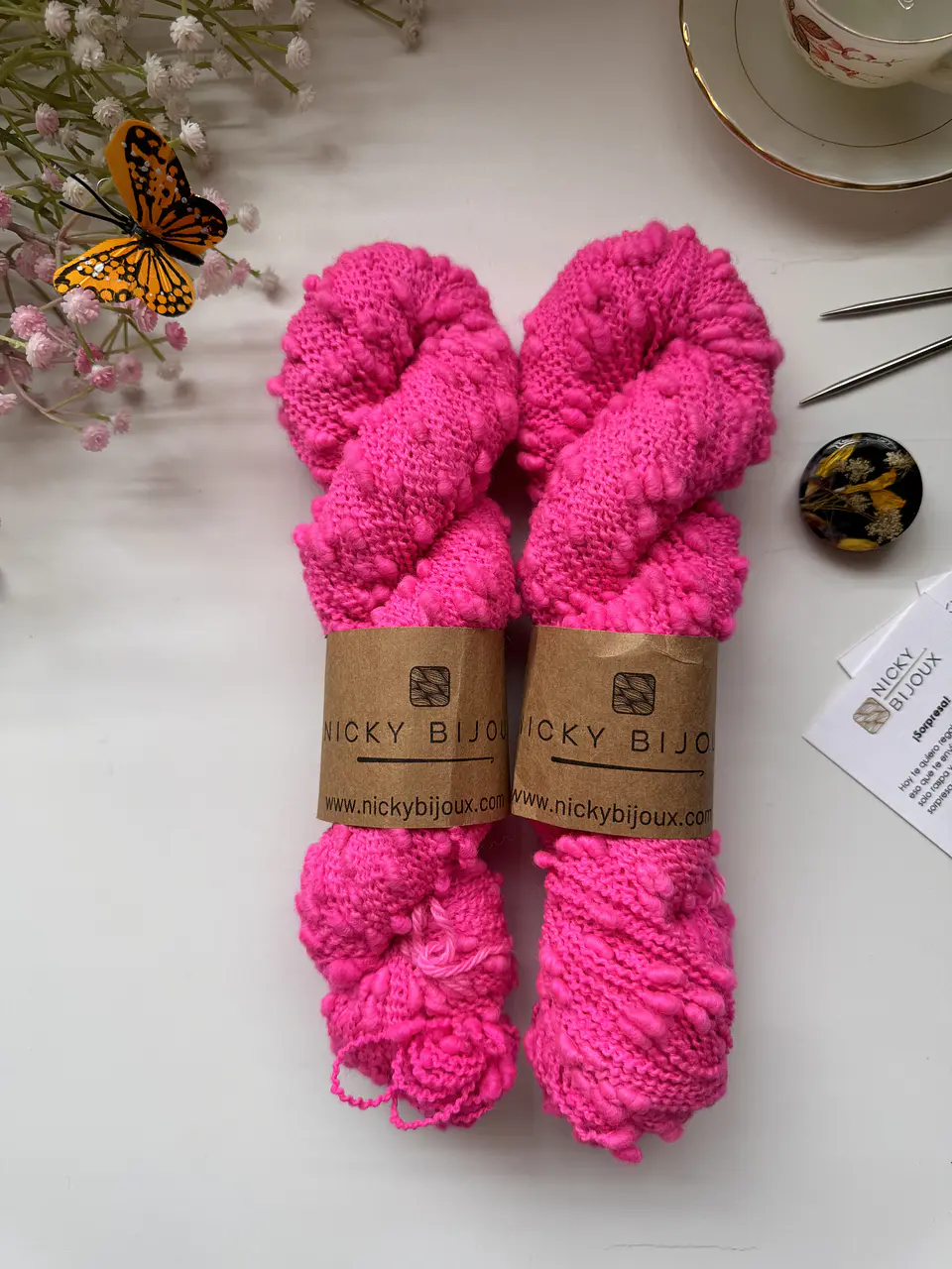 Boutone Bijoux Alpaca Suri - Barbie Flúor 1
