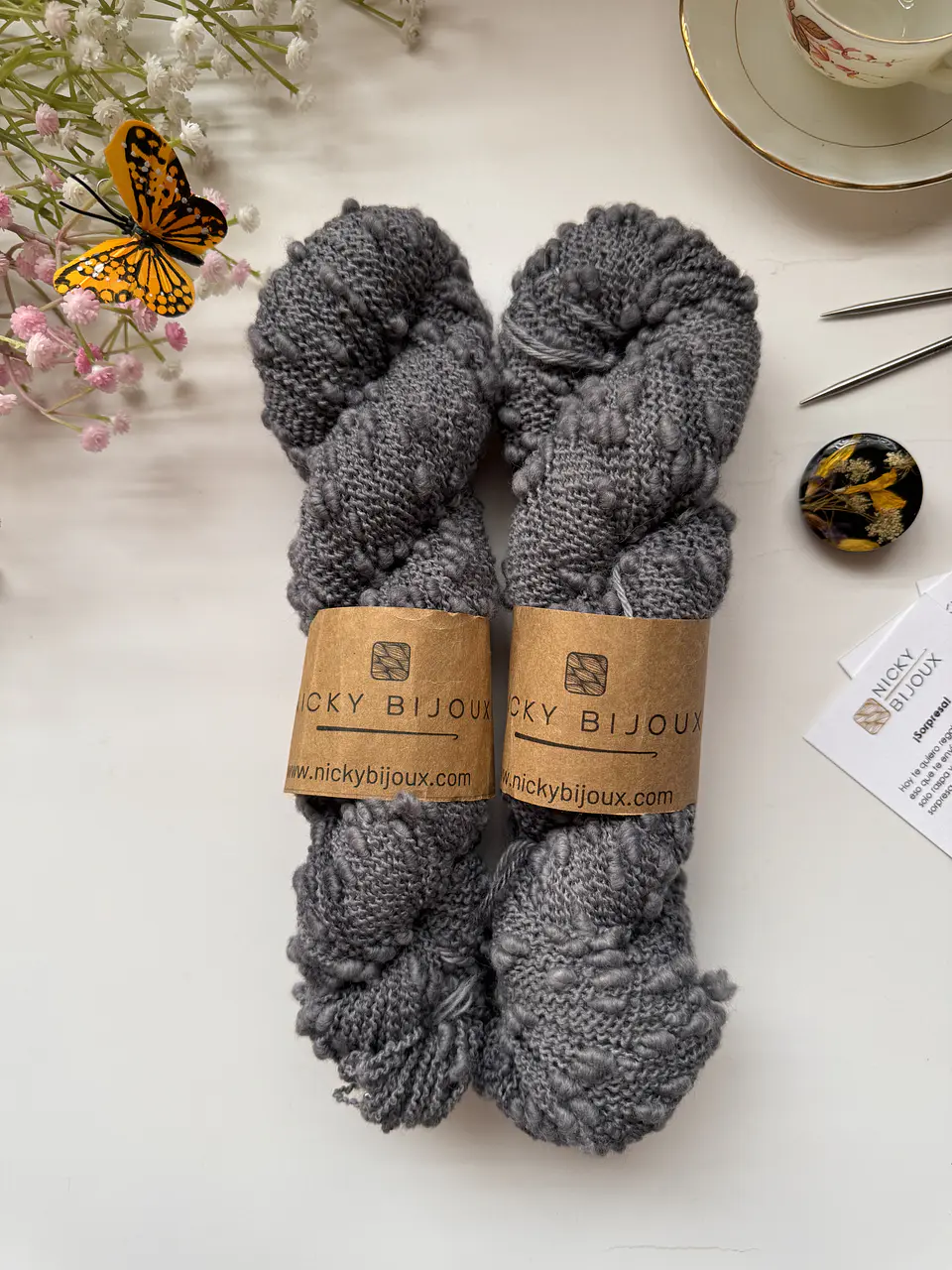Boutone Bijoux Alpaca Suri - Gris Oscuro 1