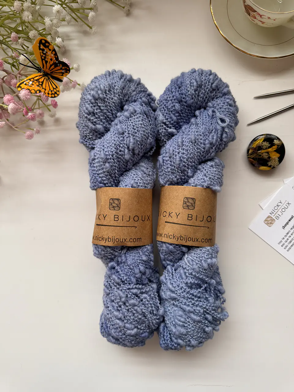 Boutone Bijoux Alpaca Suri - Azul Piedra 1