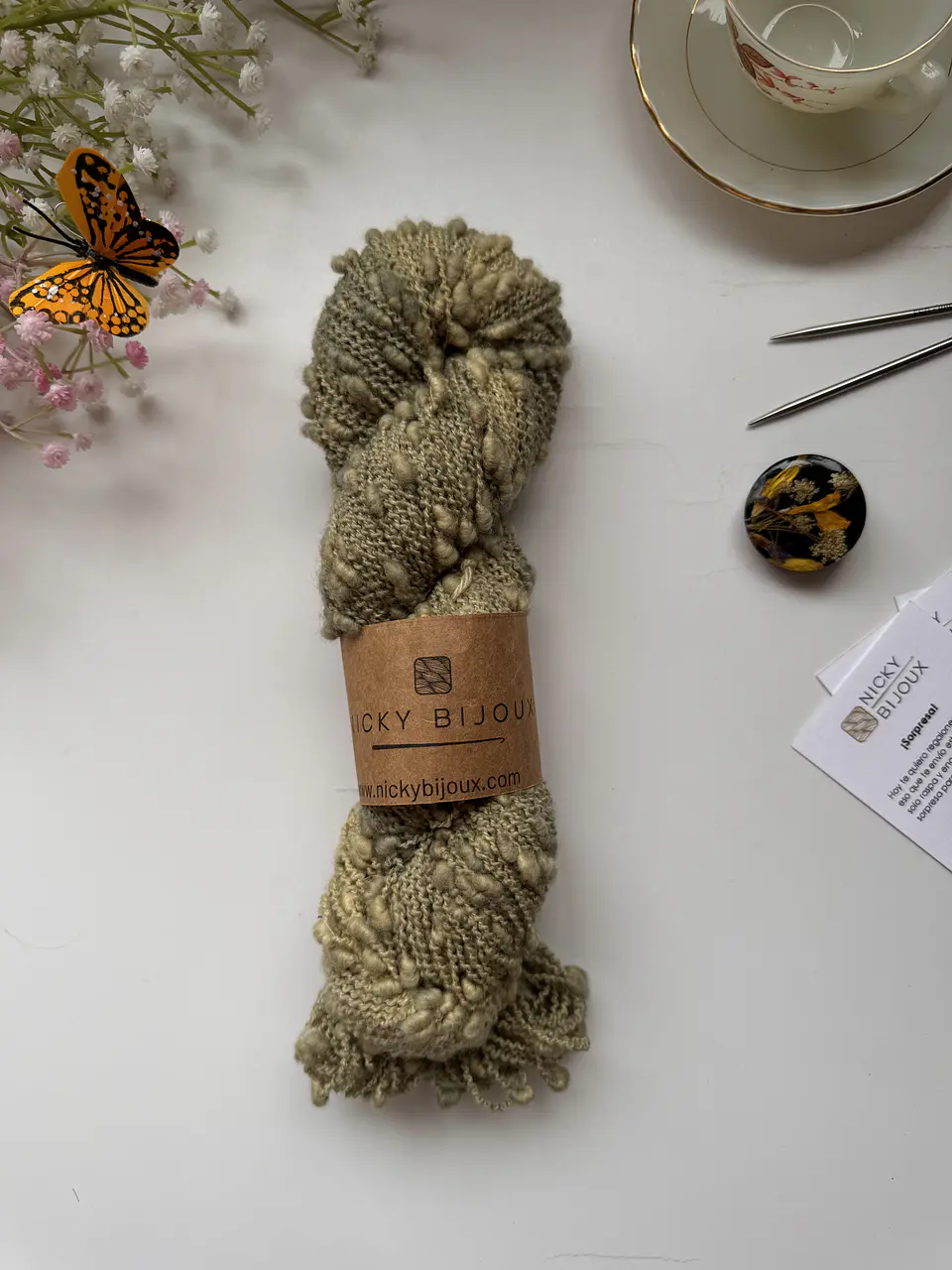 Boutone Bijoux Alpaca Suri - Verde Musgo 1