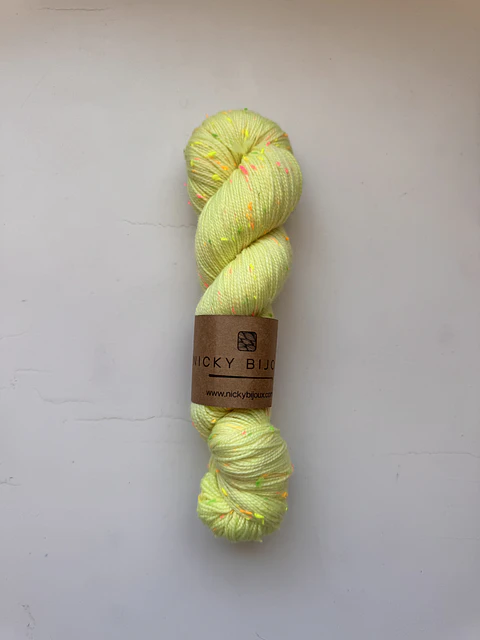 Merino Tweed Flúor Seda - Verde Pastel