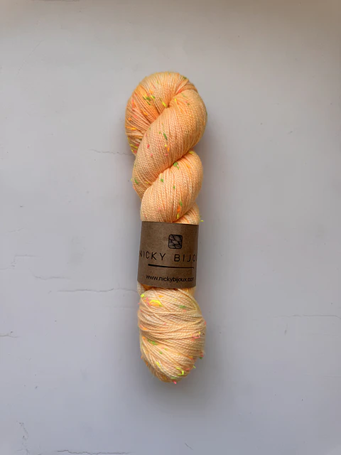 Merino Tweed Flúor Seda - Naranja Pastel
