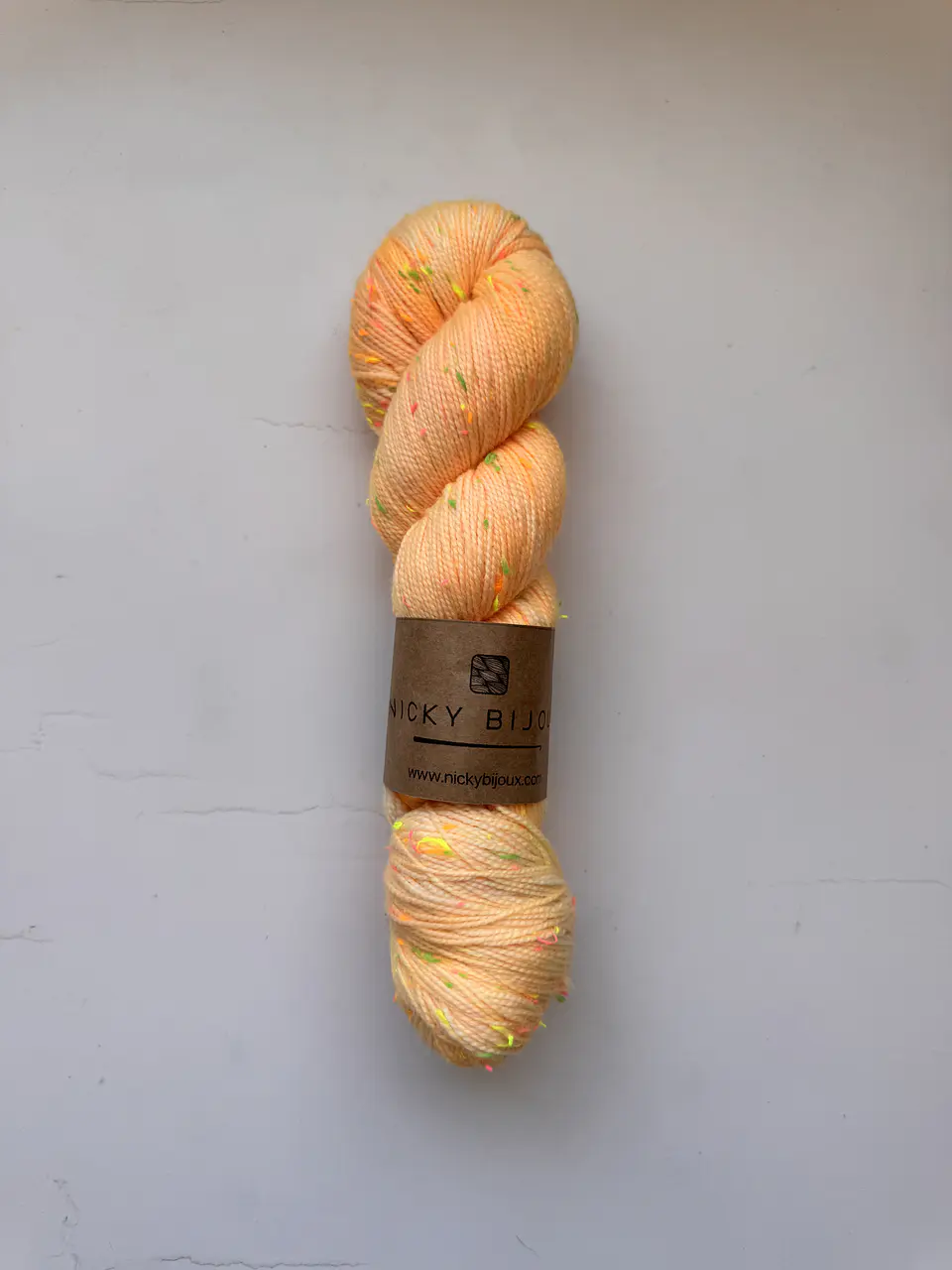 Merino Tweed Flúor Seda - Naranja Pastel 1