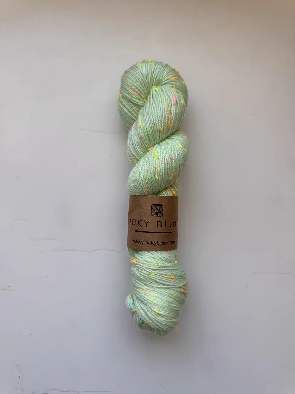 Merino Tweed Seda Flúor - Menta Pastel 1