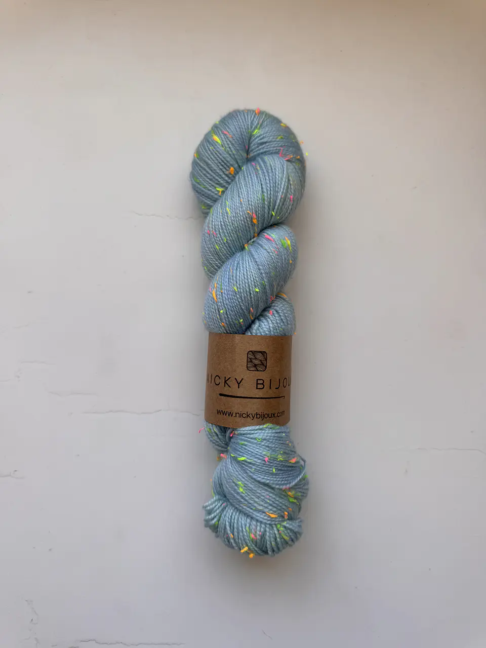 Merino Tweed Flúor Seda - Celeste 1