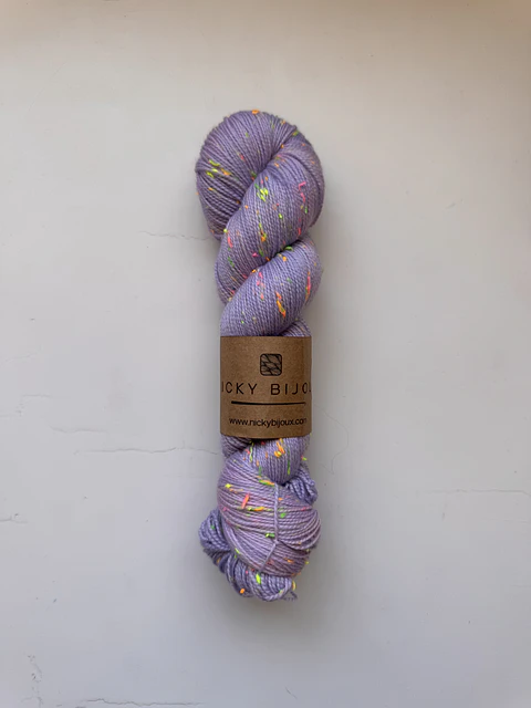 Merino Tweed Flúor Seda - Violeta