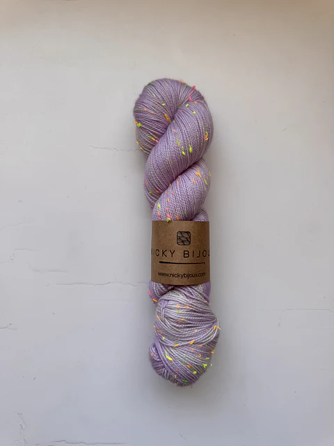 Merino Tweed Flúor Seda - Lavanda