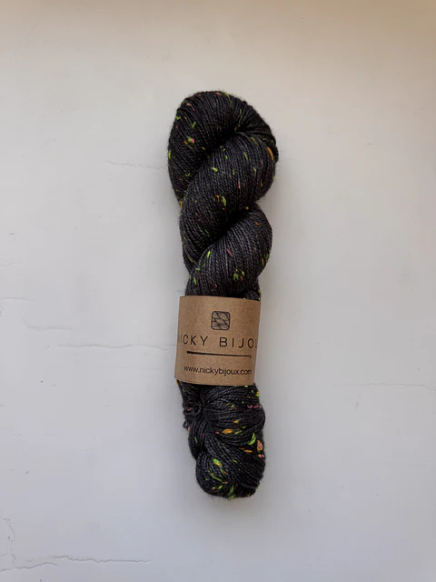 Merino Tweed Flúor Seda - Black Rocks!