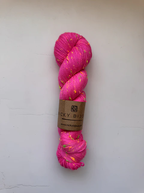 Merino Tweed Flúor Seda - Barbie Flúor